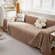 Thick Plush Jacquard Velvet Throw Blanket On Sofa, Sofa Slipcovers And Sectional Sofa Covers