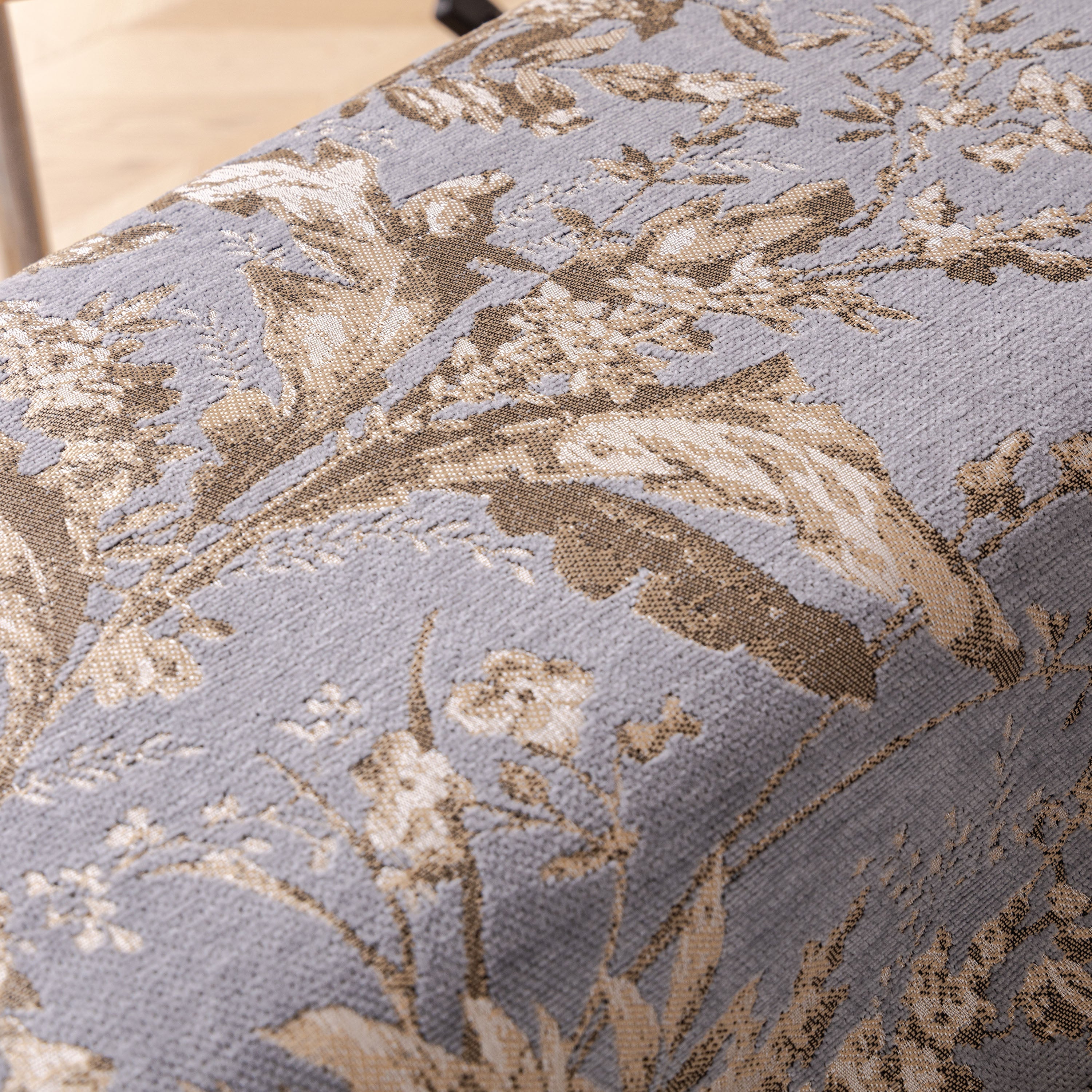 Elegant Botanical Sofa Cover With Pleated Tulle Skirt, Vintage Floral Couch Protector