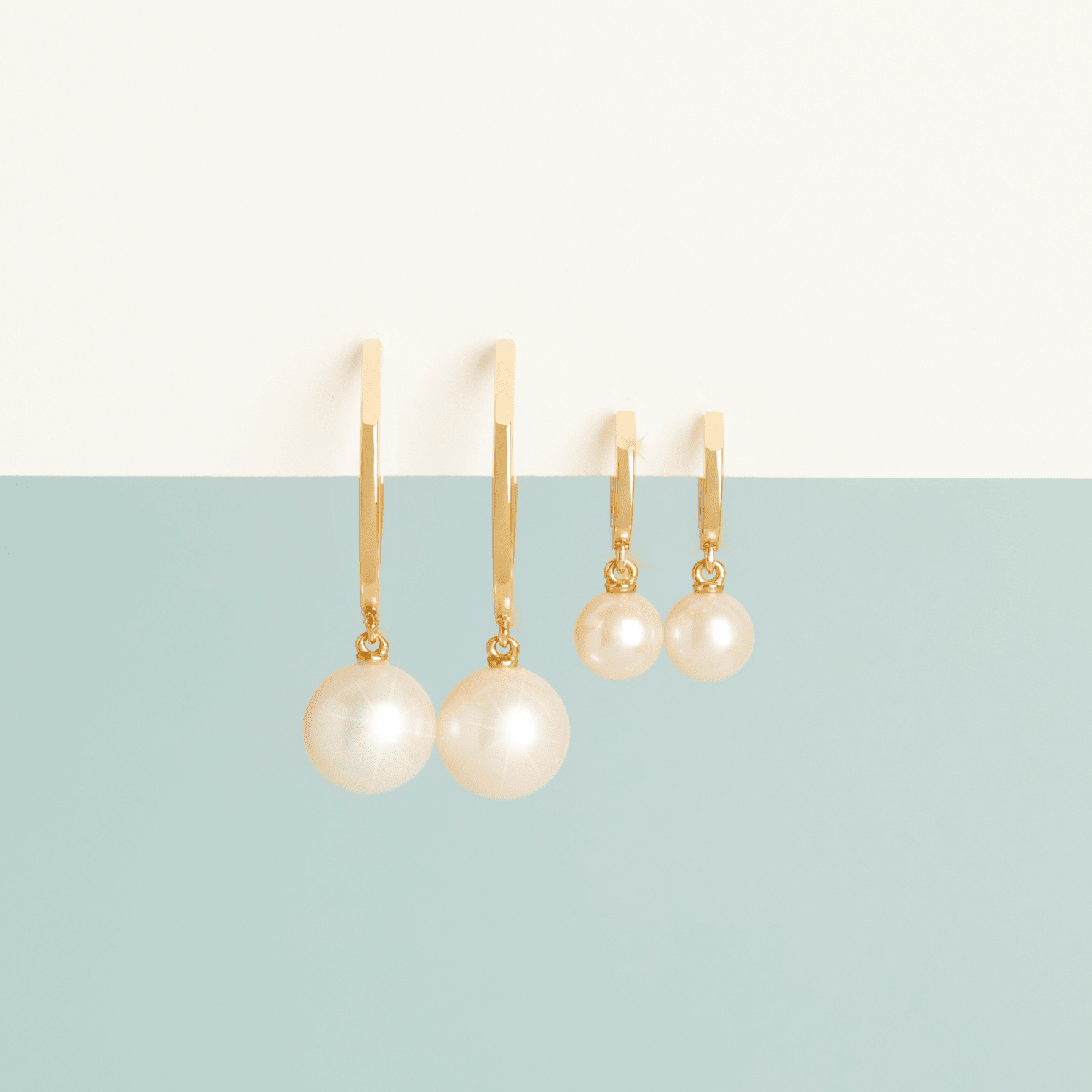 Pearl Huggie Earrings