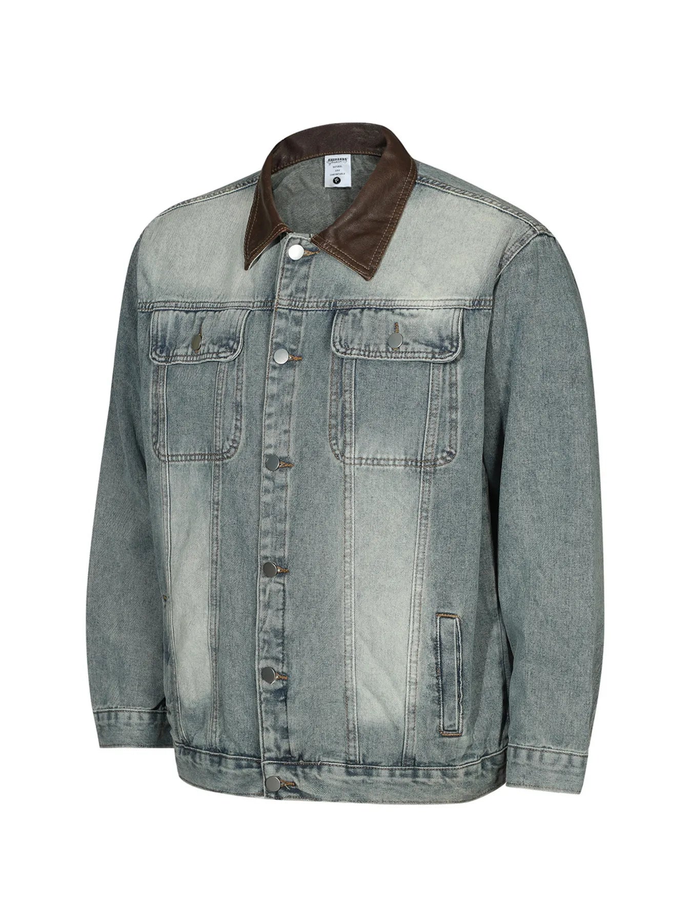 Men's Button Up Long Sleeve Denim Jacket