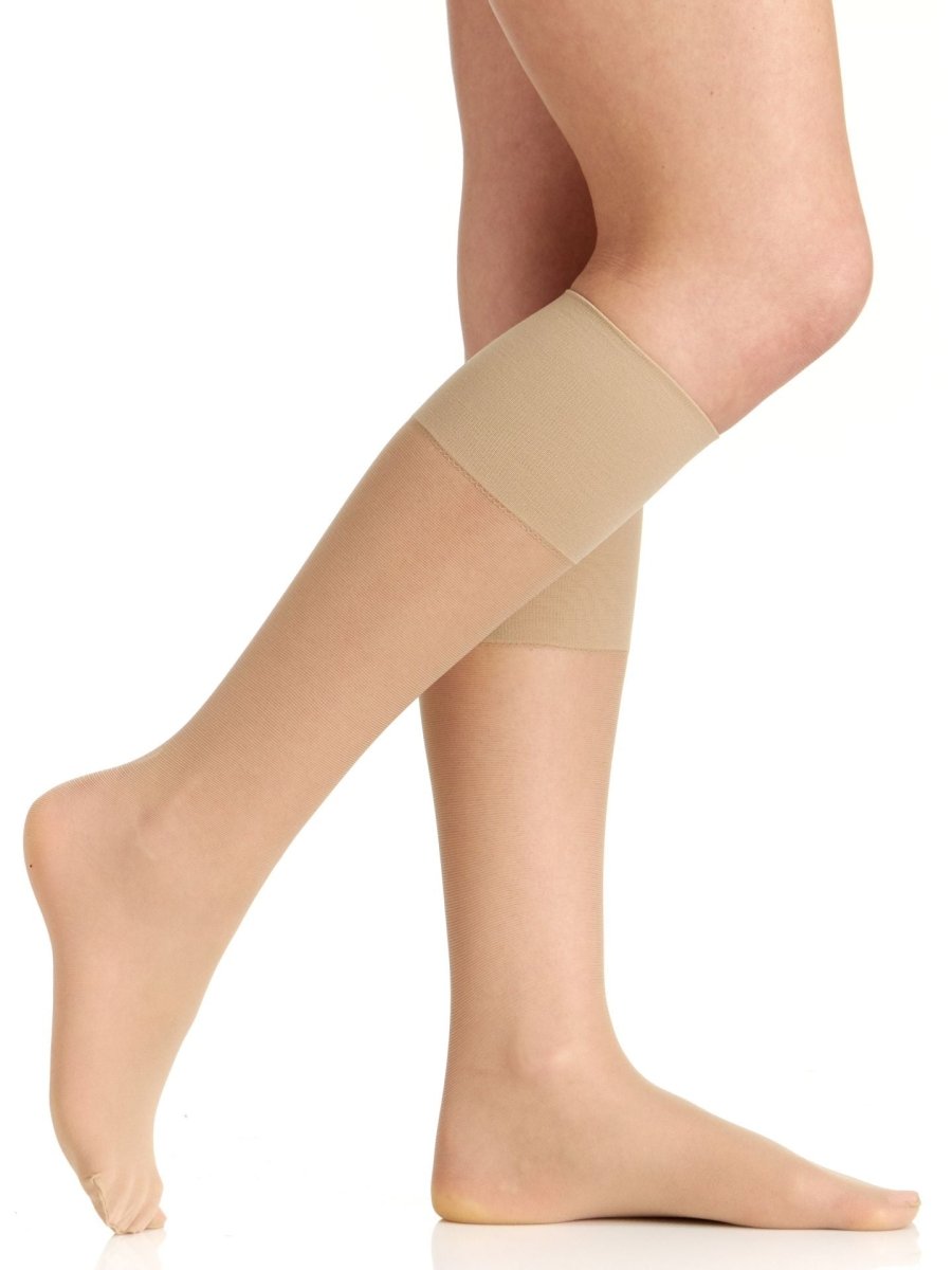 Comfy Cuff Sheer Graduated Compression Trouser Sock With Sandalfoot Toe - 2 Pairs