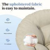 Papasan Wicker Chair with Fabric Cushion and 360 Degree Swivel