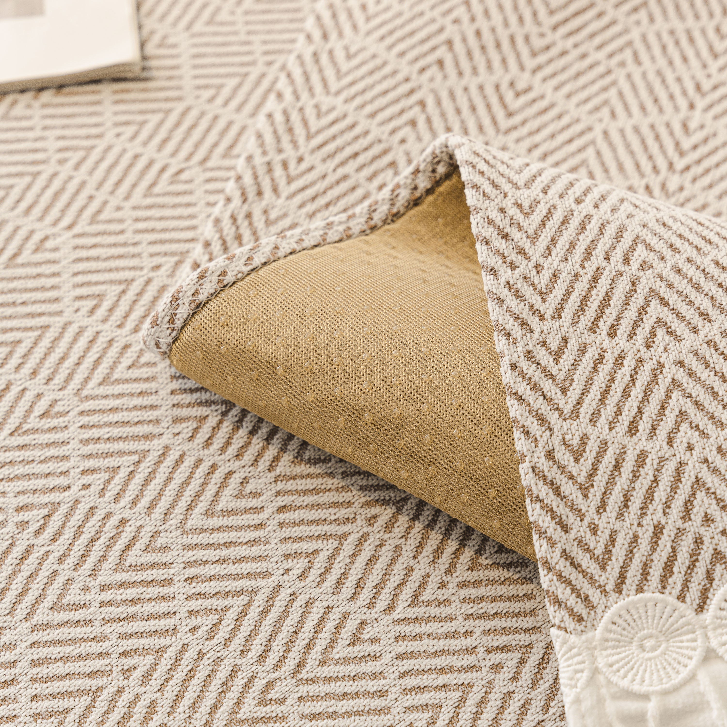 Herringbone Sofa Protector Cover, Non-slip Couch Cover For Seat, Back & Arms