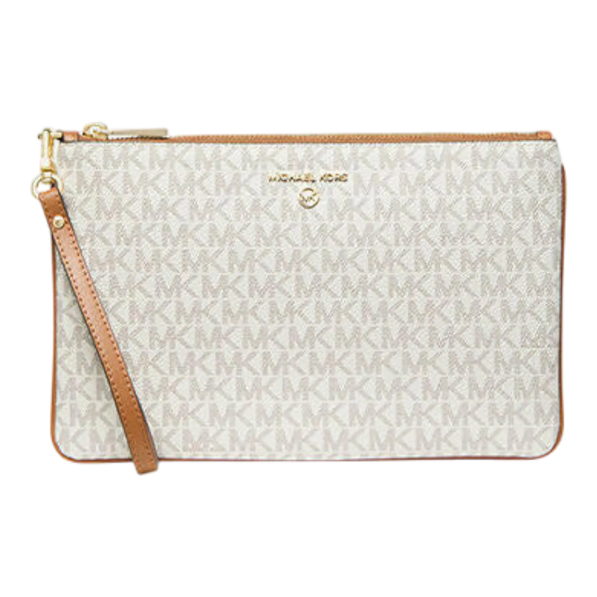Michael Kors Jet Set Women Large Logo Wristlet Wallet Vanilla