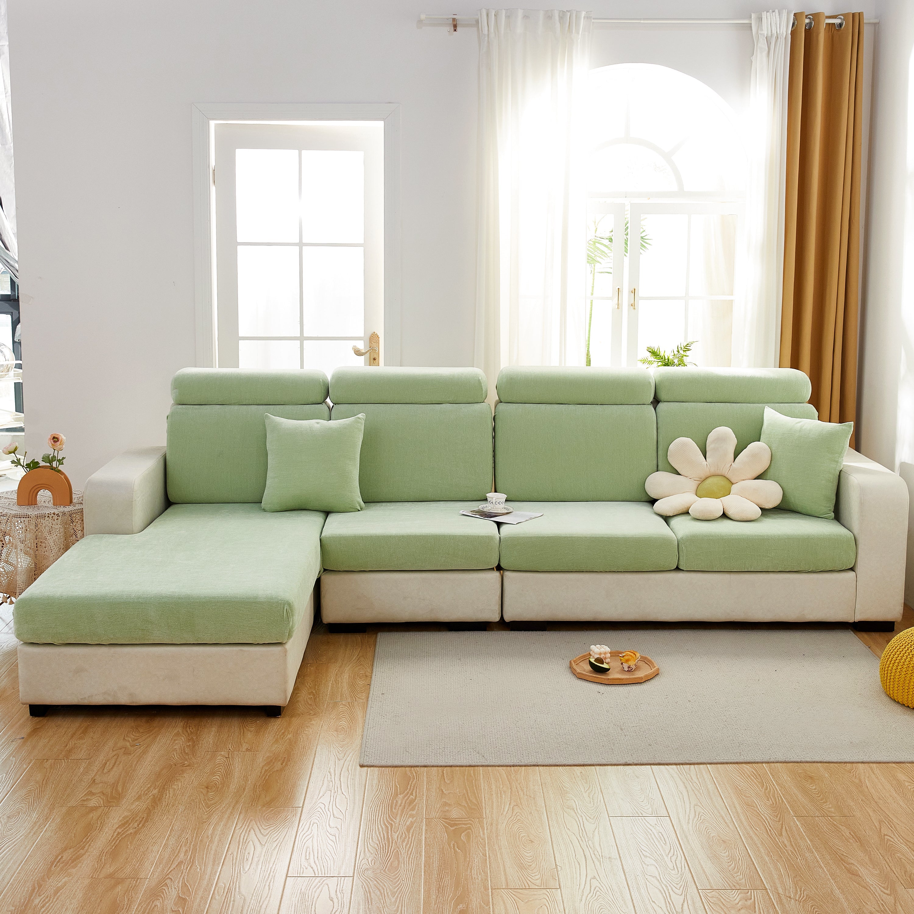 Chenille Cushion Covers For 1/2/3/4 Seater Sofas And L-shaped Couches, Furniture Covers For Pets