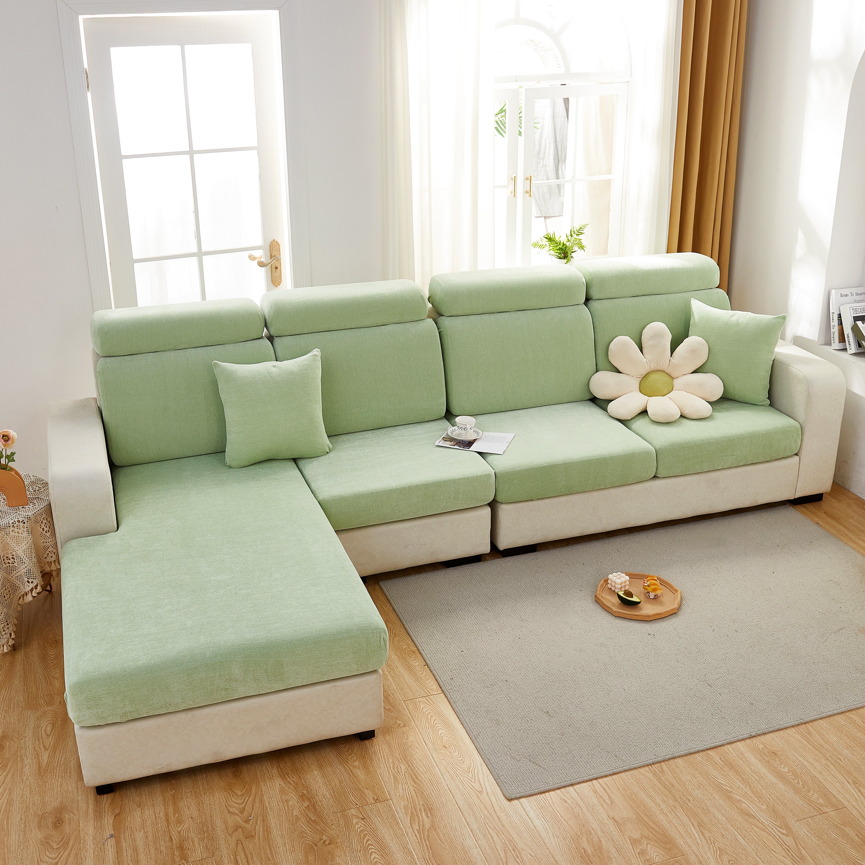 Chenille Cushion Covers For 1/2/3/4 Seater Sofas And L-shaped Couches, Furniture Covers For Pets