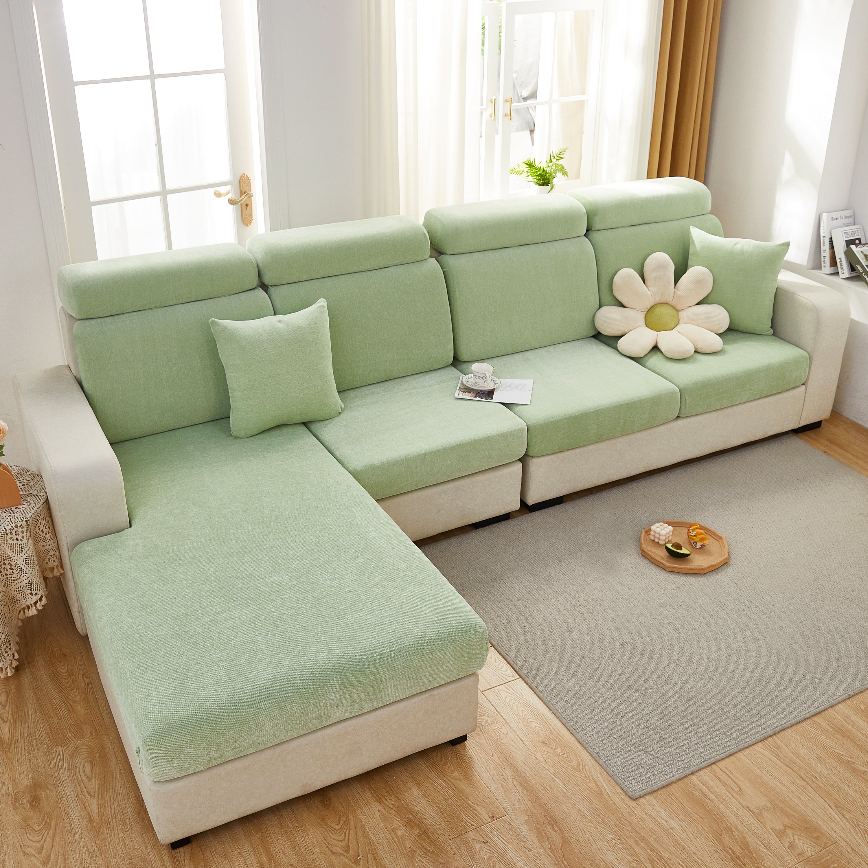 Chenille Cushion Covers For 1/2/3/4 Seater Sofas And L-shaped Couches, Furniture Covers For Pets