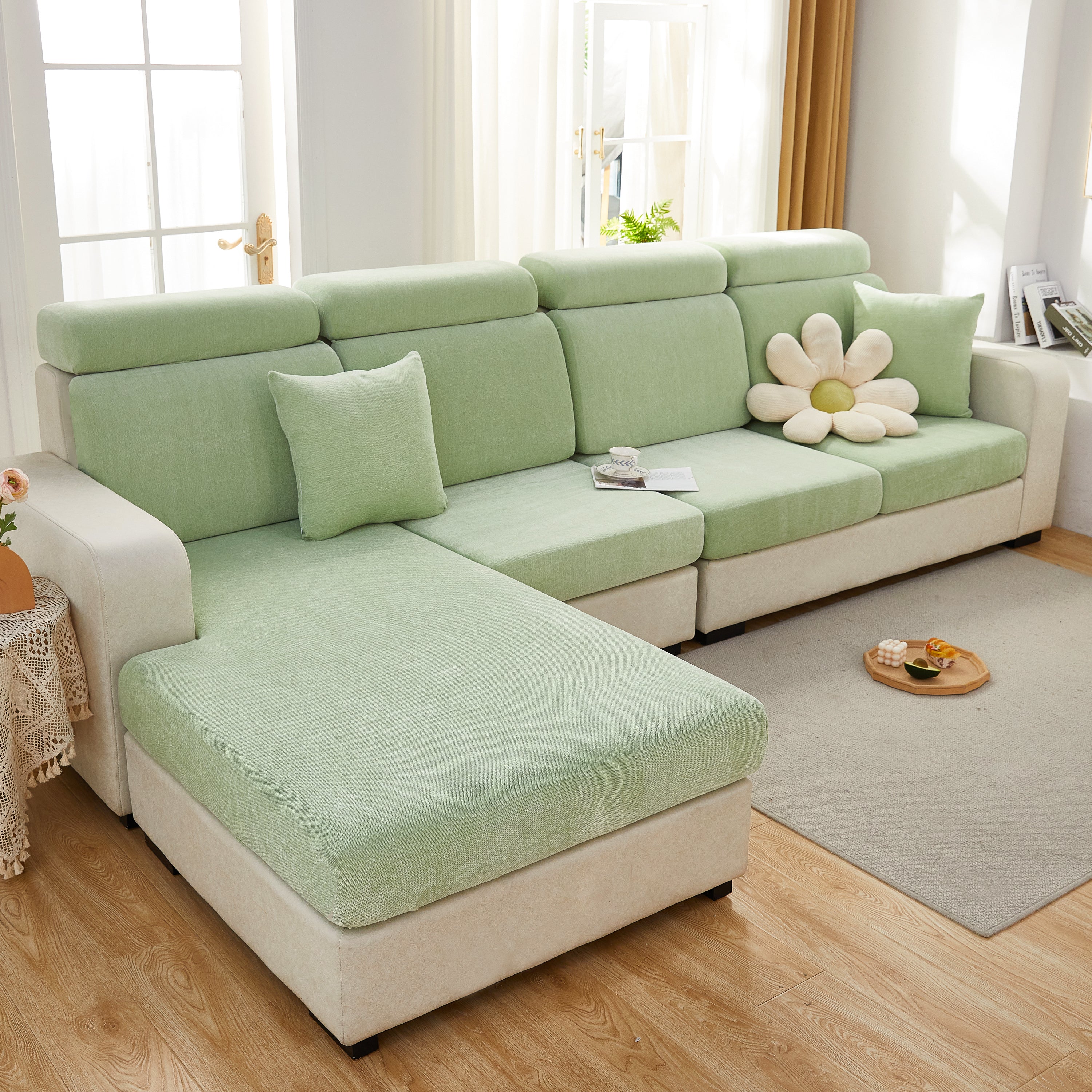Chenille Cushion Covers For 1/2/3/4 Seater Sofas And L-shaped Couches, Furniture Covers For Pets