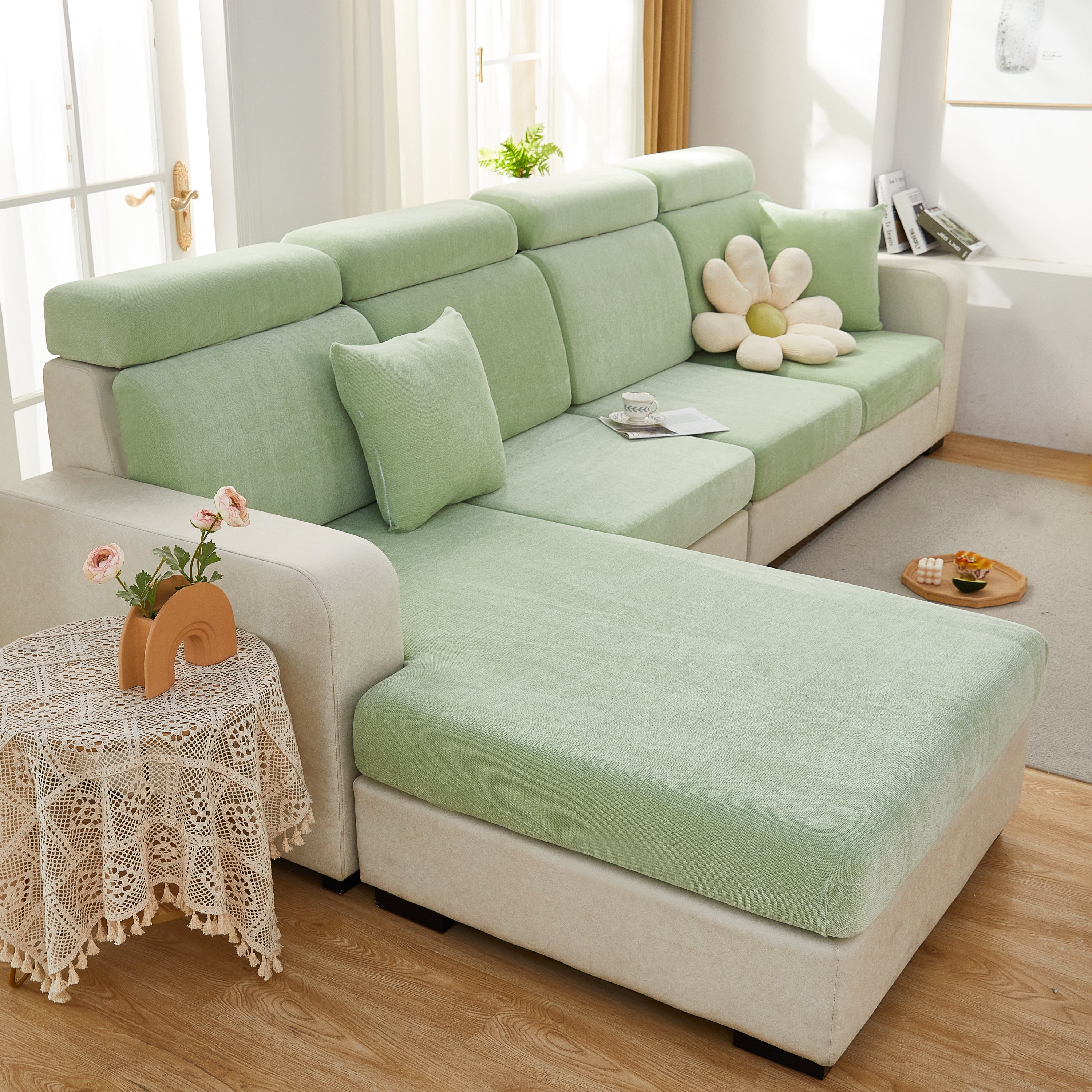 Chenille Cushion Covers For 1/2/3/4 Seater Sofas And L-shaped Couches, Furniture Covers For Pets