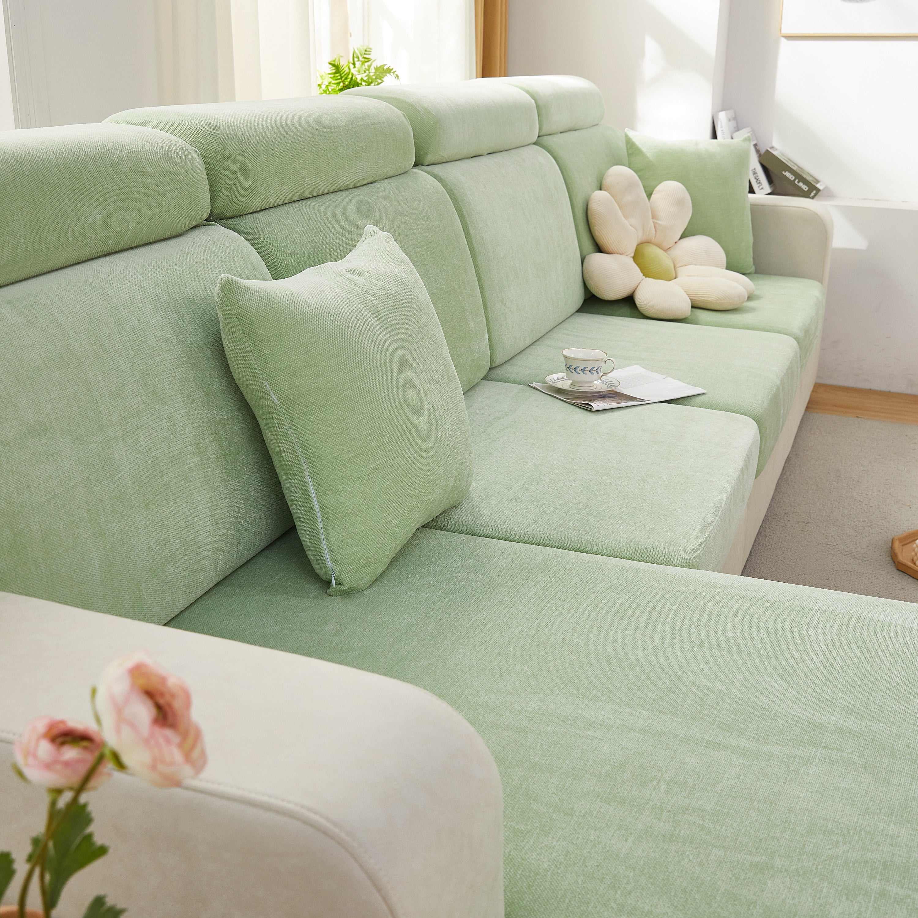 Chenille Cushion Covers For 1/2/3/4 Seater Sofas And L-shaped Couches, Furniture Covers For Pets
