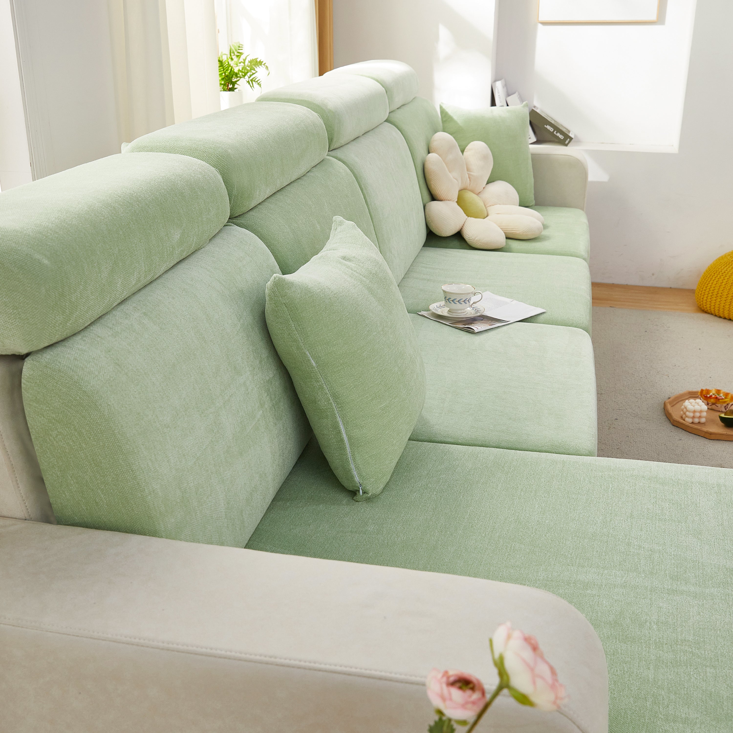 Chenille Cushion Covers For 1/2/3/4 Seater Sofas And L-shaped Couches, Furniture Covers For Pets