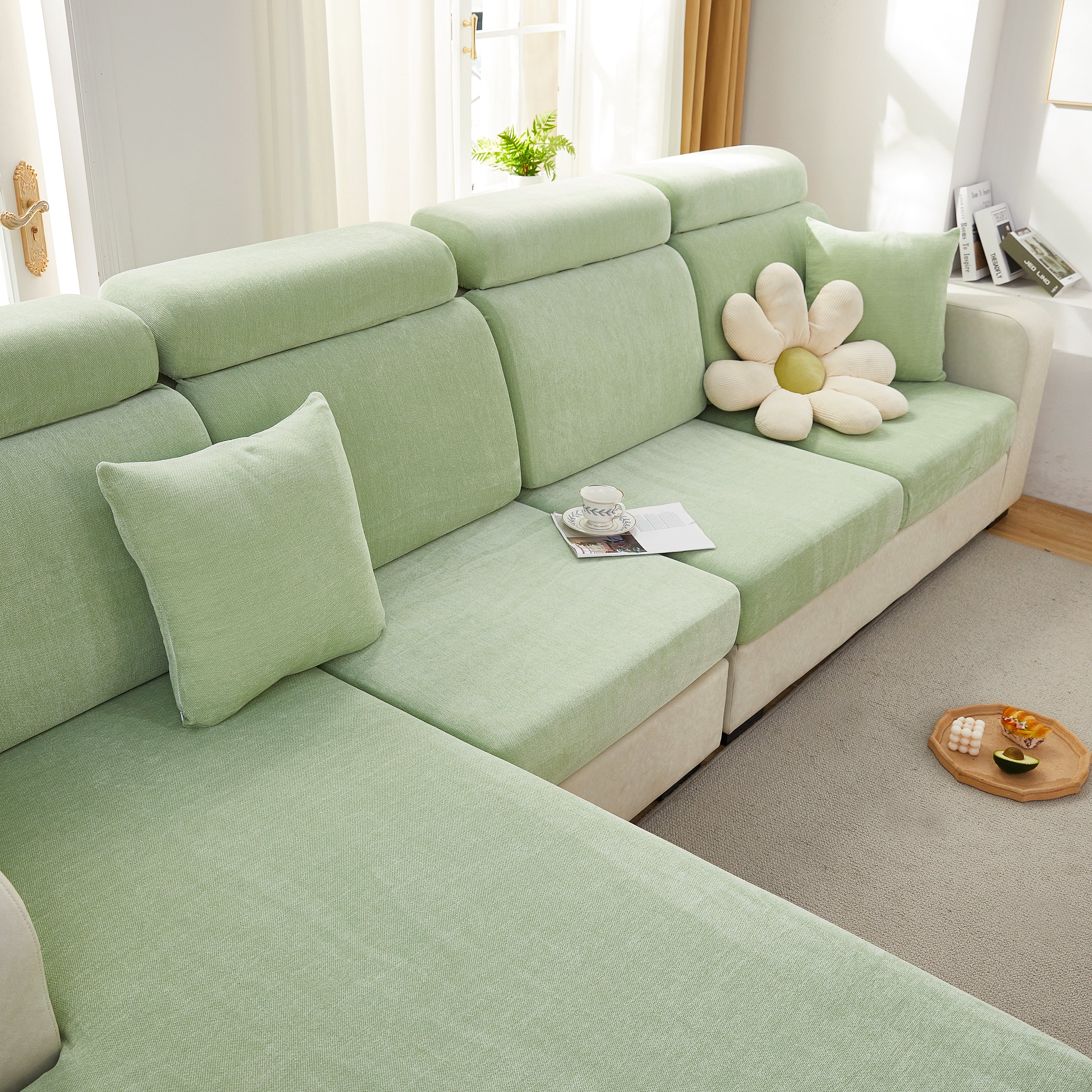Chenille Cushion Covers For 1/2/3/4 Seater Sofas And L-shaped Couches, Furniture Covers For Pets