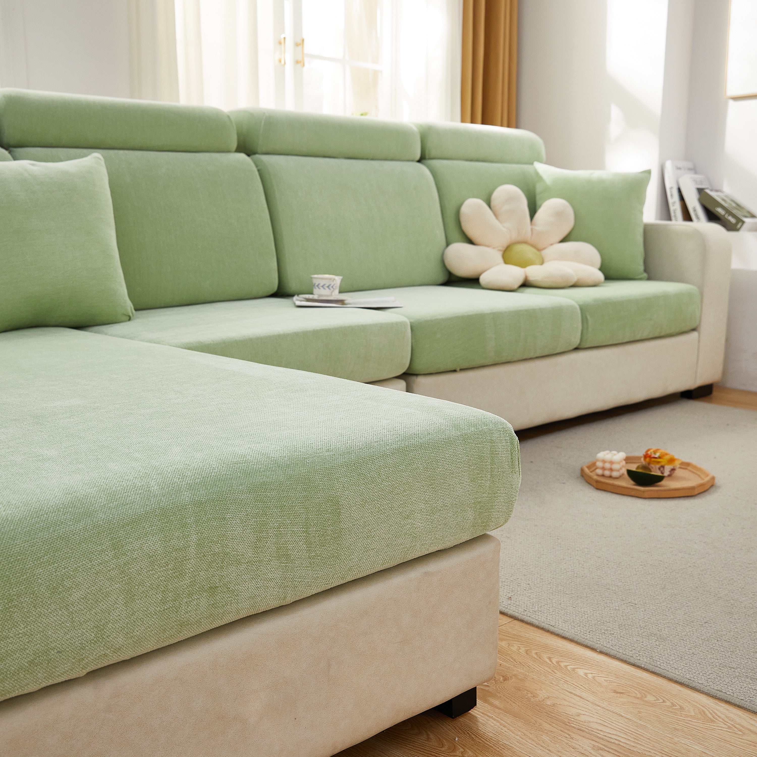 Chenille Cushion Covers For 1/2/3/4 Seater Sofas And L-shaped Couches, Furniture Covers For Pets