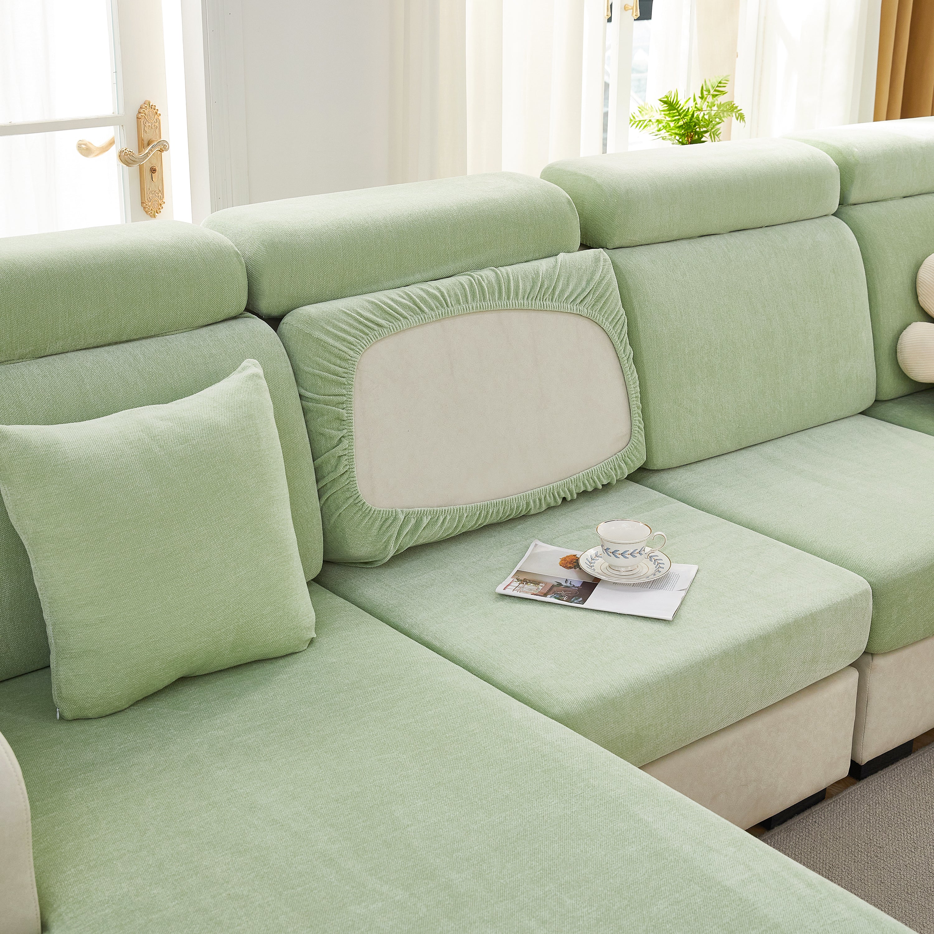 Chenille Cushion Covers For 1/2/3/4 Seater Sofas And L-shaped Couches, Furniture Covers For Pets