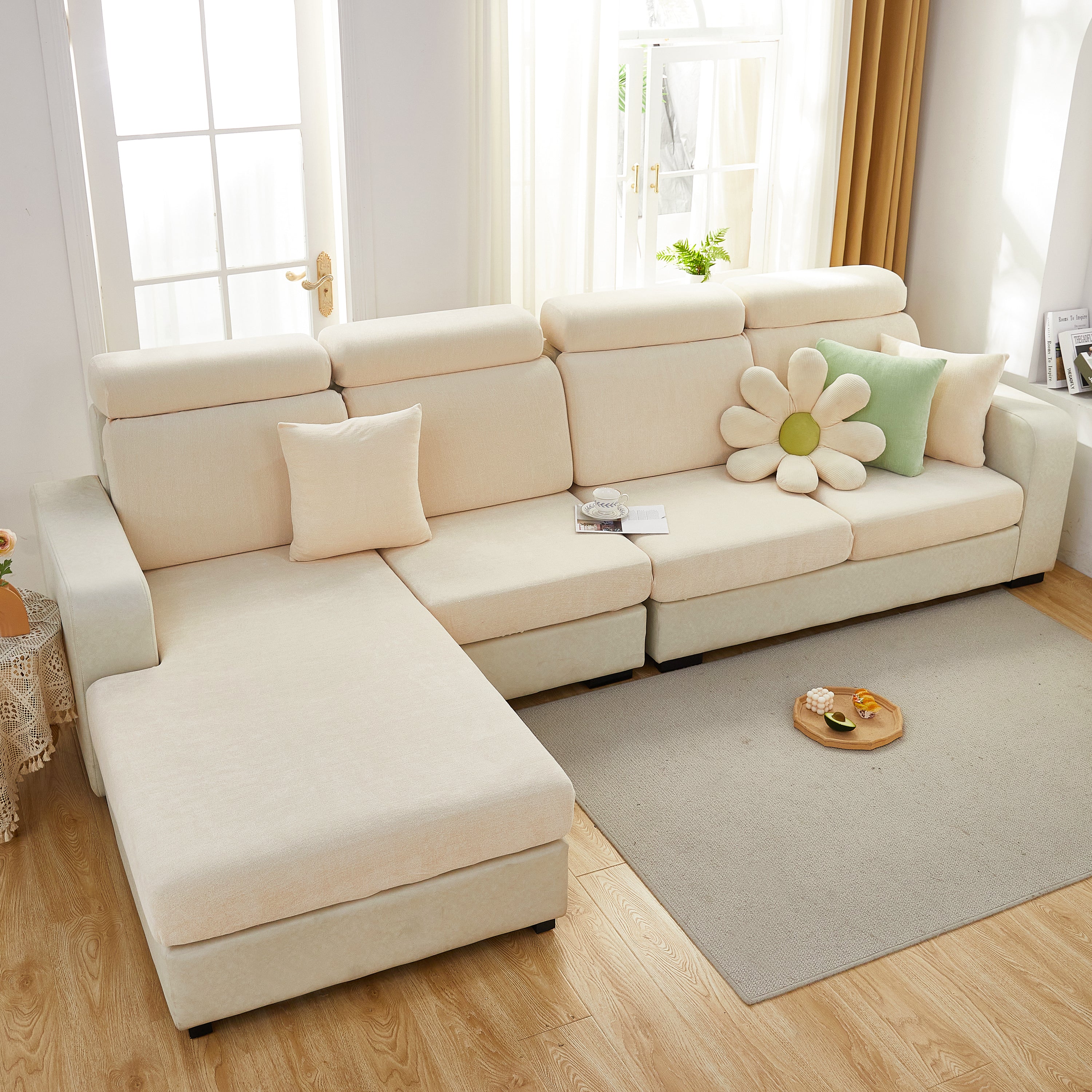 Chenille Cushion Covers For 1/2/3/4 Seater Sofas And L-shaped Couches, Furniture Covers For Pets