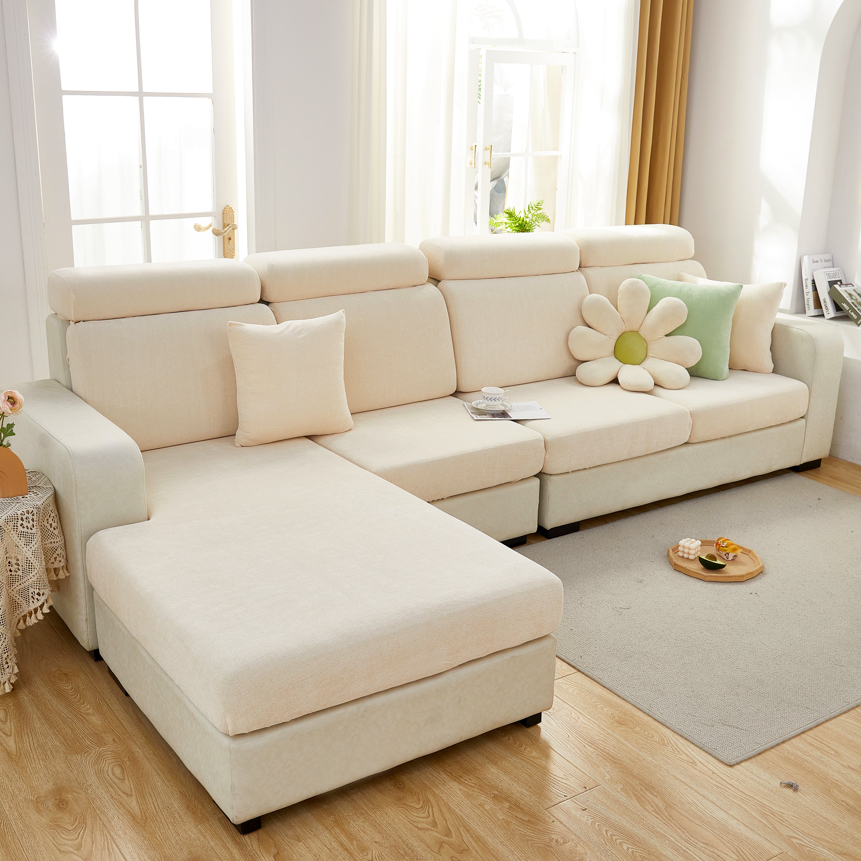 Chenille Cushion Covers For 1/2/3/4 Seater Sofas And L-shaped Couches, Furniture Covers For Pets