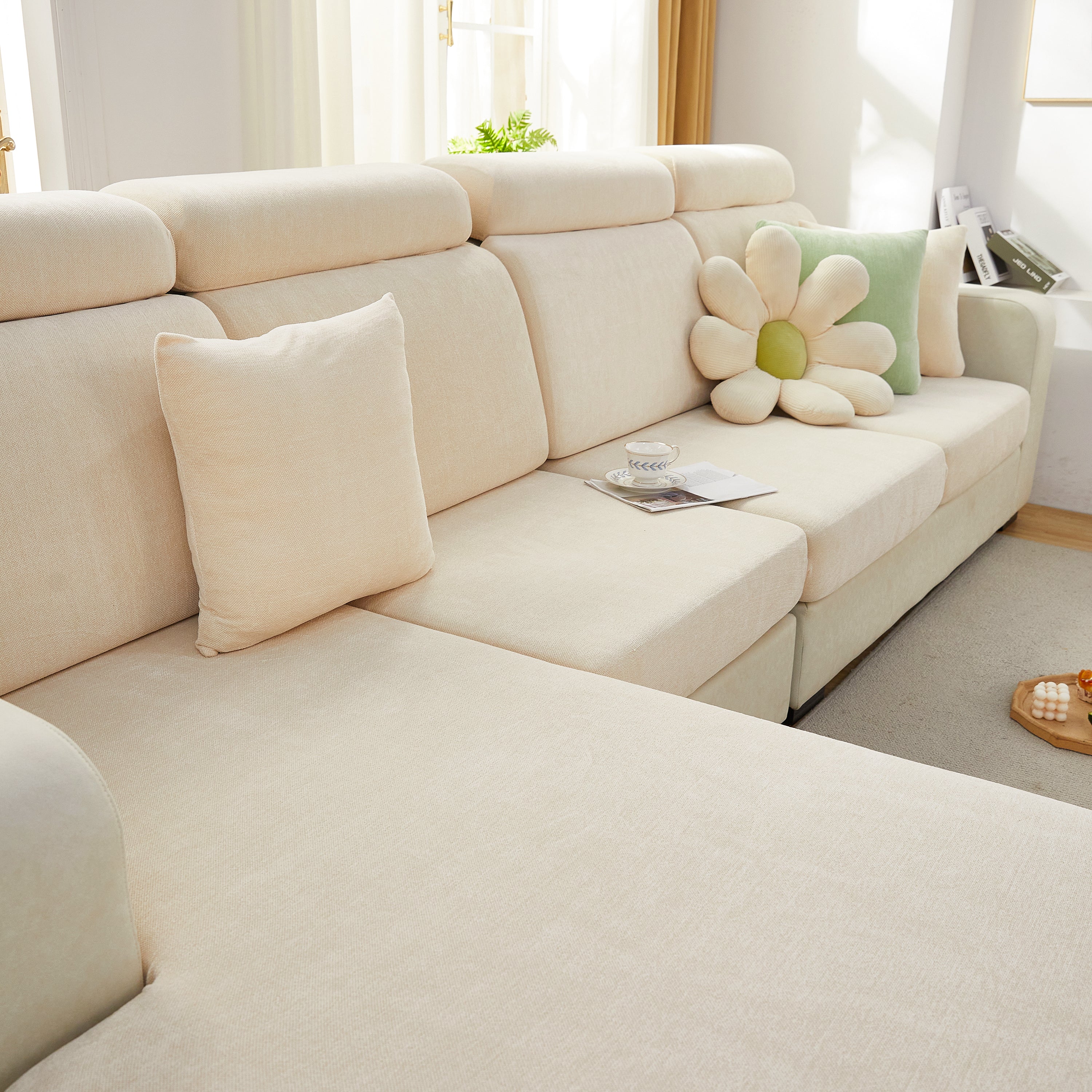 Chenille Cushion Covers For 1/2/3/4 Seater Sofas And L-shaped Couches, Furniture Covers For Pets