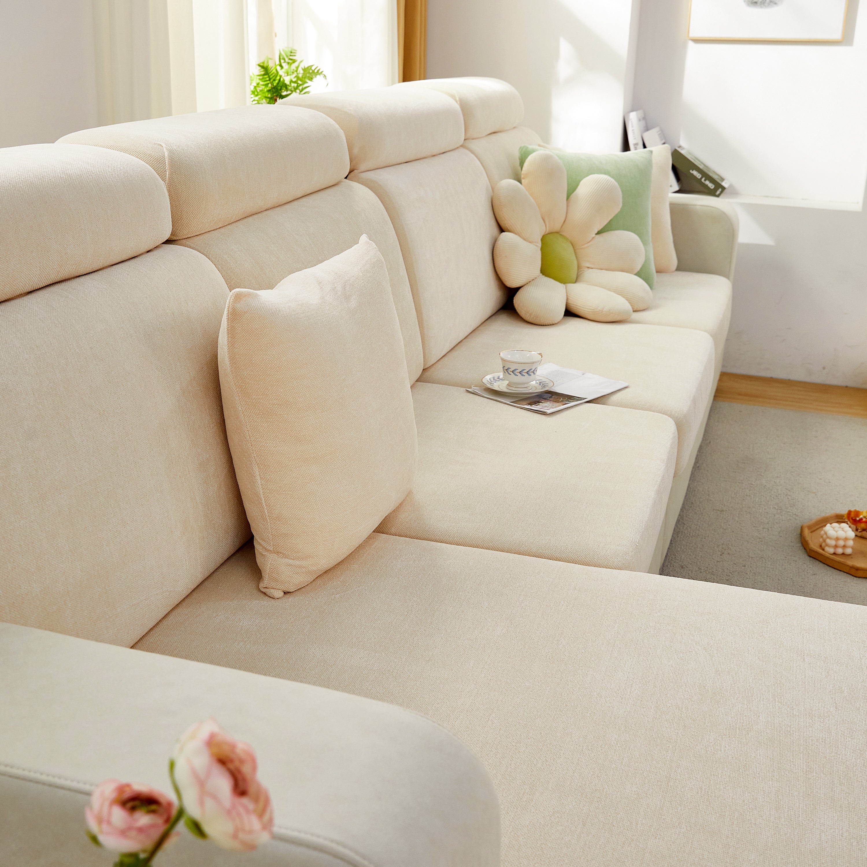 Chenille Cushion Covers For 1/2/3/4 Seater Sofas And L-shaped Couches, Furniture Covers For Pets