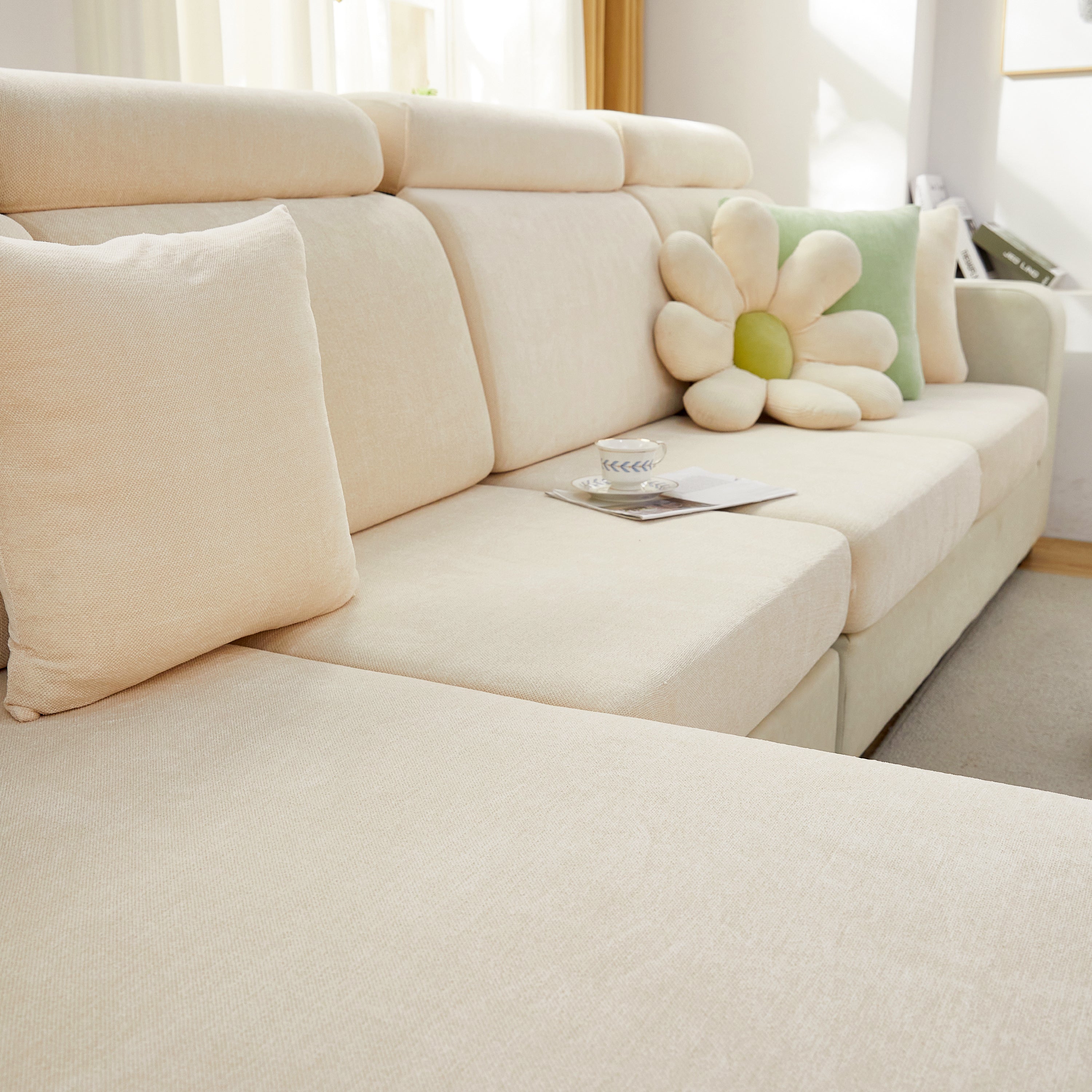 Chenille Cushion Covers For 1/2/3/4 Seater Sofas And L-shaped Couches, Furniture Covers For Pets