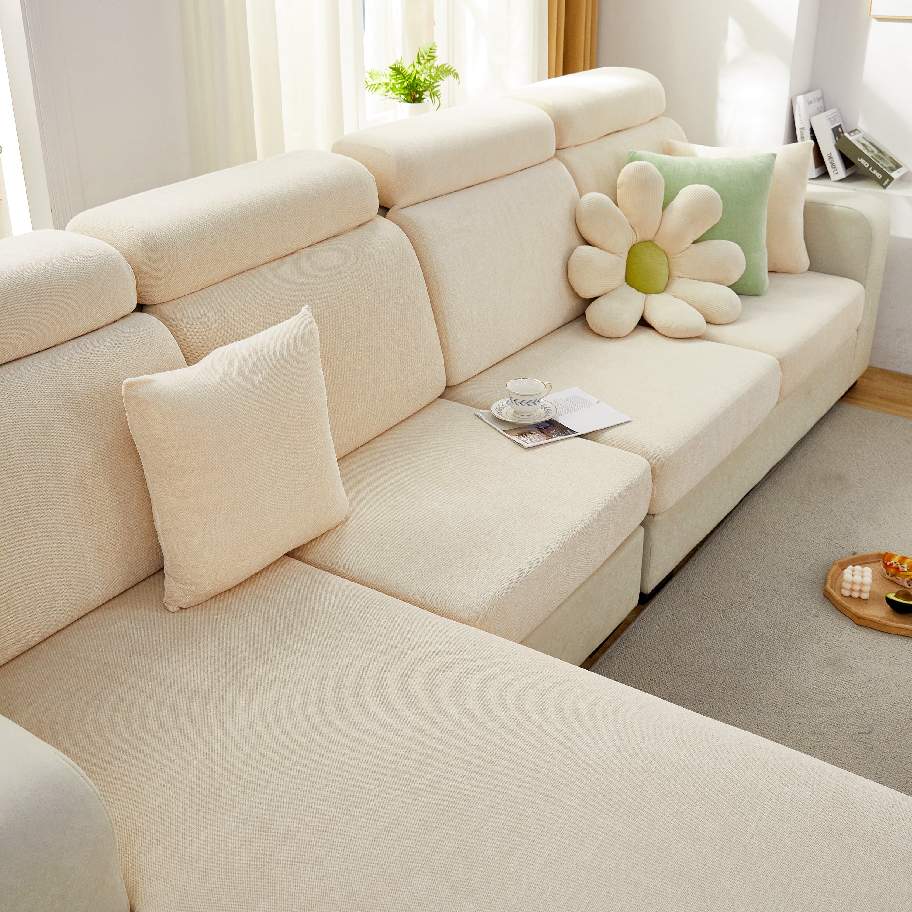 Chenille Cushion Covers For 1/2/3/4 Seater Sofas And L-shaped Couches, Furniture Covers For Pets