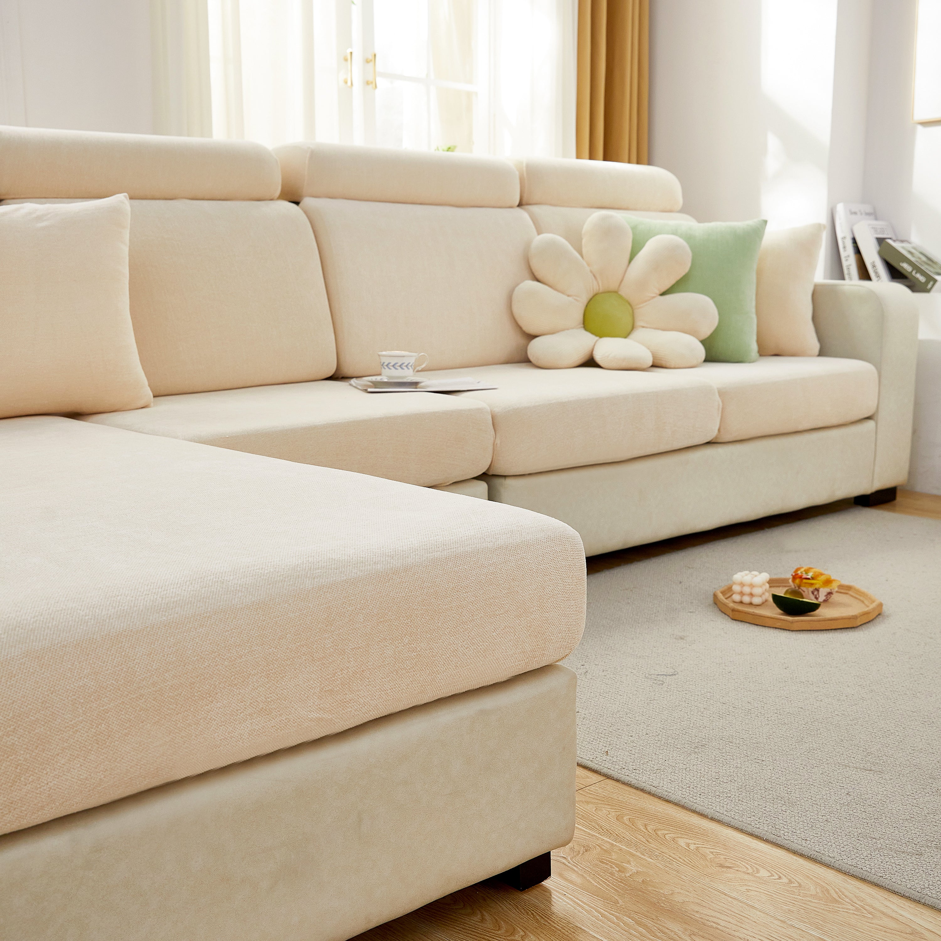 Chenille Cushion Covers For 1/2/3/4 Seater Sofas And L-shaped Couches, Furniture Covers For Pets