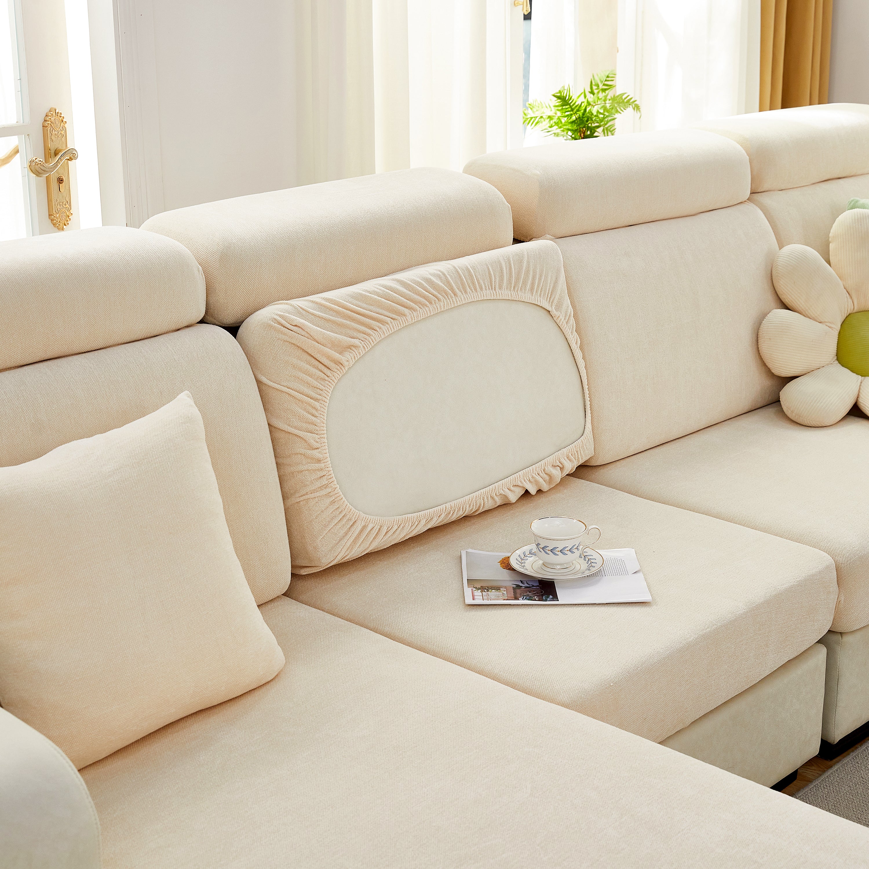 Chenille Cushion Covers For 1/2/3/4 Seater Sofas And L-shaped Couches, Furniture Covers For Pets