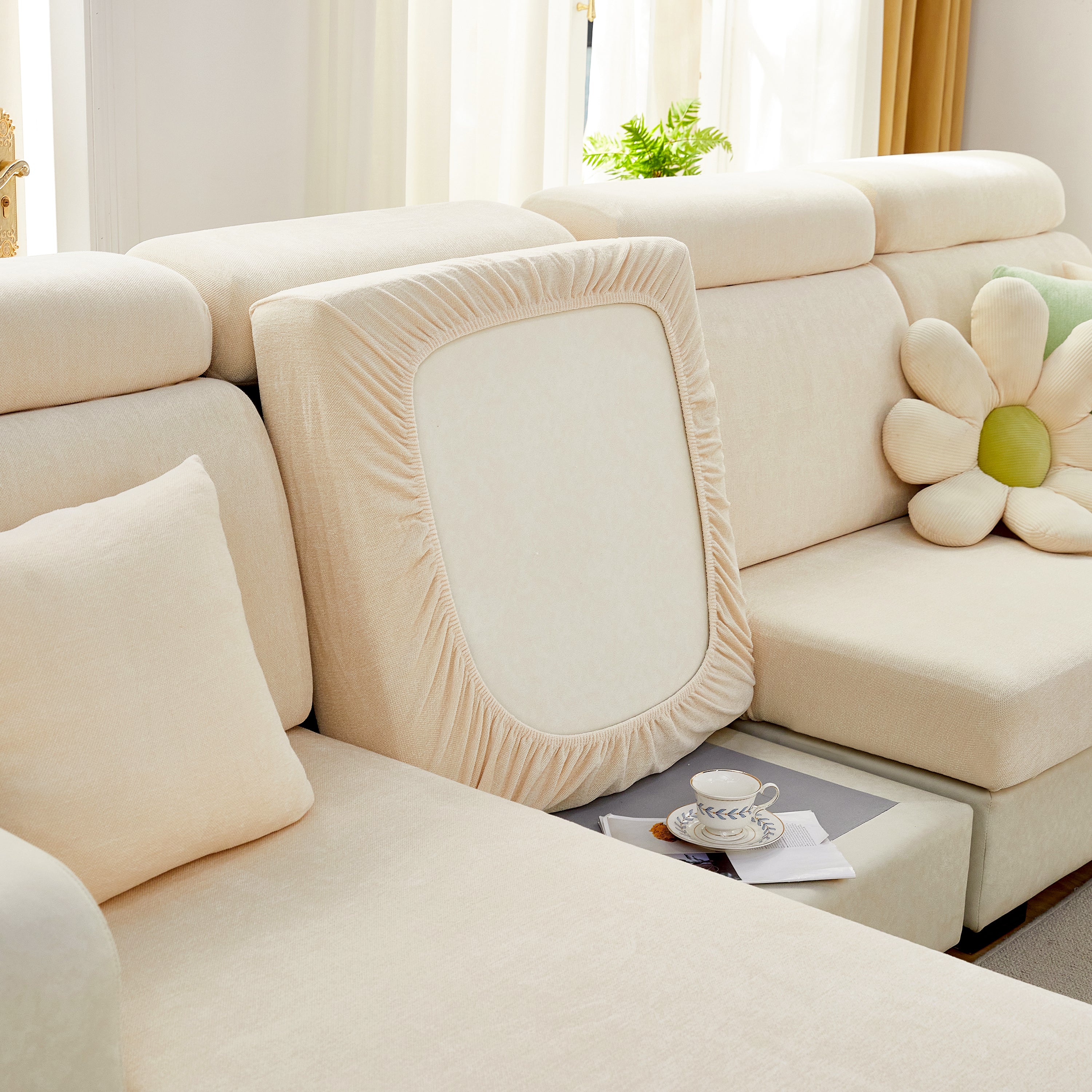 Chenille Cushion Covers For 1/2/3/4 Seater Sofas And L-shaped Couches, Furniture Covers For Pets