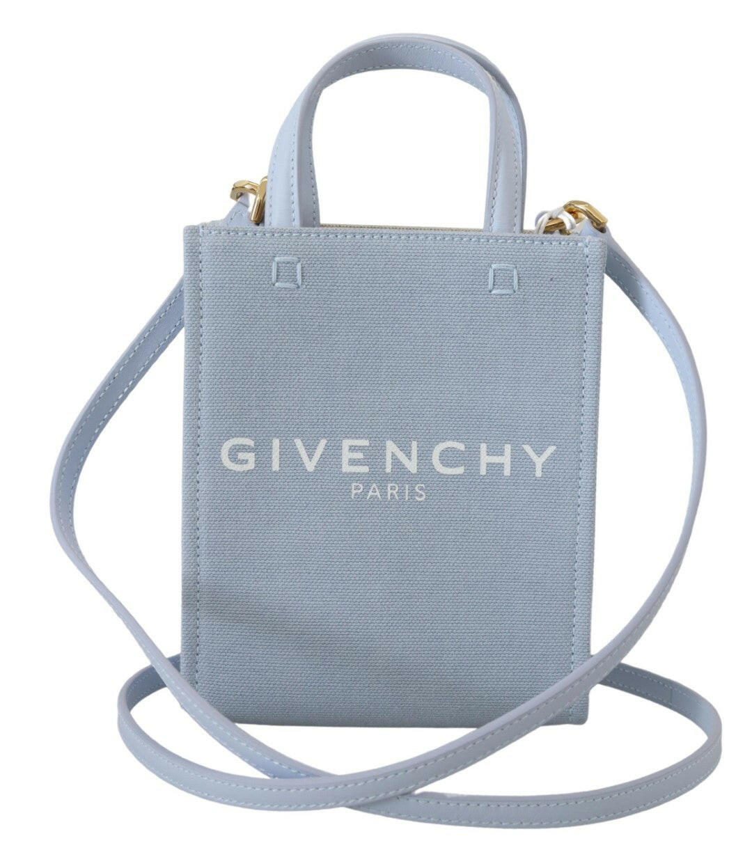 Givenchy Blue Coated Canvas Vertical Cloud Mini Tote Bag