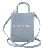 Givenchy Blue Coated Canvas Vertical Cloud Mini Tote Bag