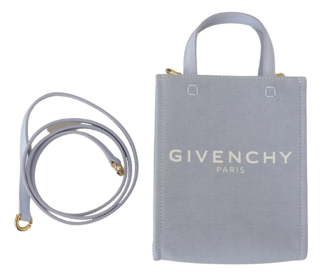 Givenchy Blue Coated Canvas Vertical Cloud Mini Tote Bag