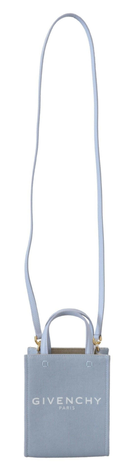 Givenchy Blue Coated Canvas Vertical Cloud Mini Tote Bag