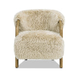 33" Upholstered Armchair with Solid Oak Frame and Ergonomic Design