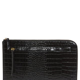 Women's Nordstrom Zip Top Leather Pouch Black