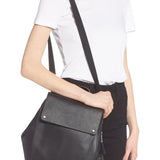 Treasure & Bond Amari Pebbled Leather Backpack White