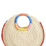 Bp. Rainbow Circle Straw Tote Beige Medium Size
