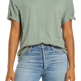Caslon(R) Tie Sleeve T-Shirt In Green Dune Size X-Small