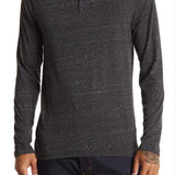 Abound Heathered Henley Top In Grey Charcoal White Nep Size Large
