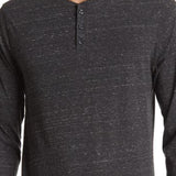 Abound Heathered Henley Top In Grey Charcoal White Nep Size Large