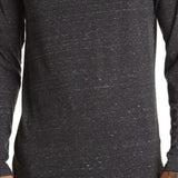 Abound Heathered Henley Top In Grey Charcoal White Nep Size Large