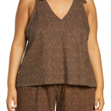 Treasure & Bond Women's Tan Tie Shoulder Tank Size 3X