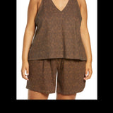 Treasure & Bond Women's Tan Tie Shoulder Tank Size 3X