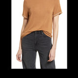 Treasure & Bond Women's Tan Thrush-Ivory Dove T-Shirt Size X-Small