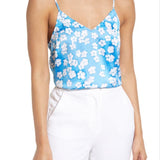 Halogen(R) Woven Camisole In Blue- White Sun Dye Blooms Size X-Small