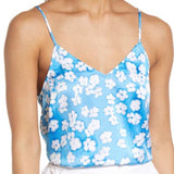 Halogen(R) Woven Camisole In Blue- White Sun Dye Blooms Size X-Small