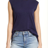 Caslon Tie Back Cap Sleeve Top in Navy Peacoat - Size X-Small