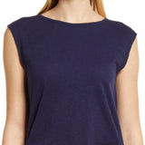 Caslon Tie Back Cap Sleeve Top in Navy Peacoat - Size X-Small