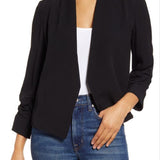 Medium Size Black Halogen Open Front Blazer