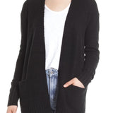 caslon(r) Collarless Open Front Long Cardigan in Green Sorrel , Size Medium