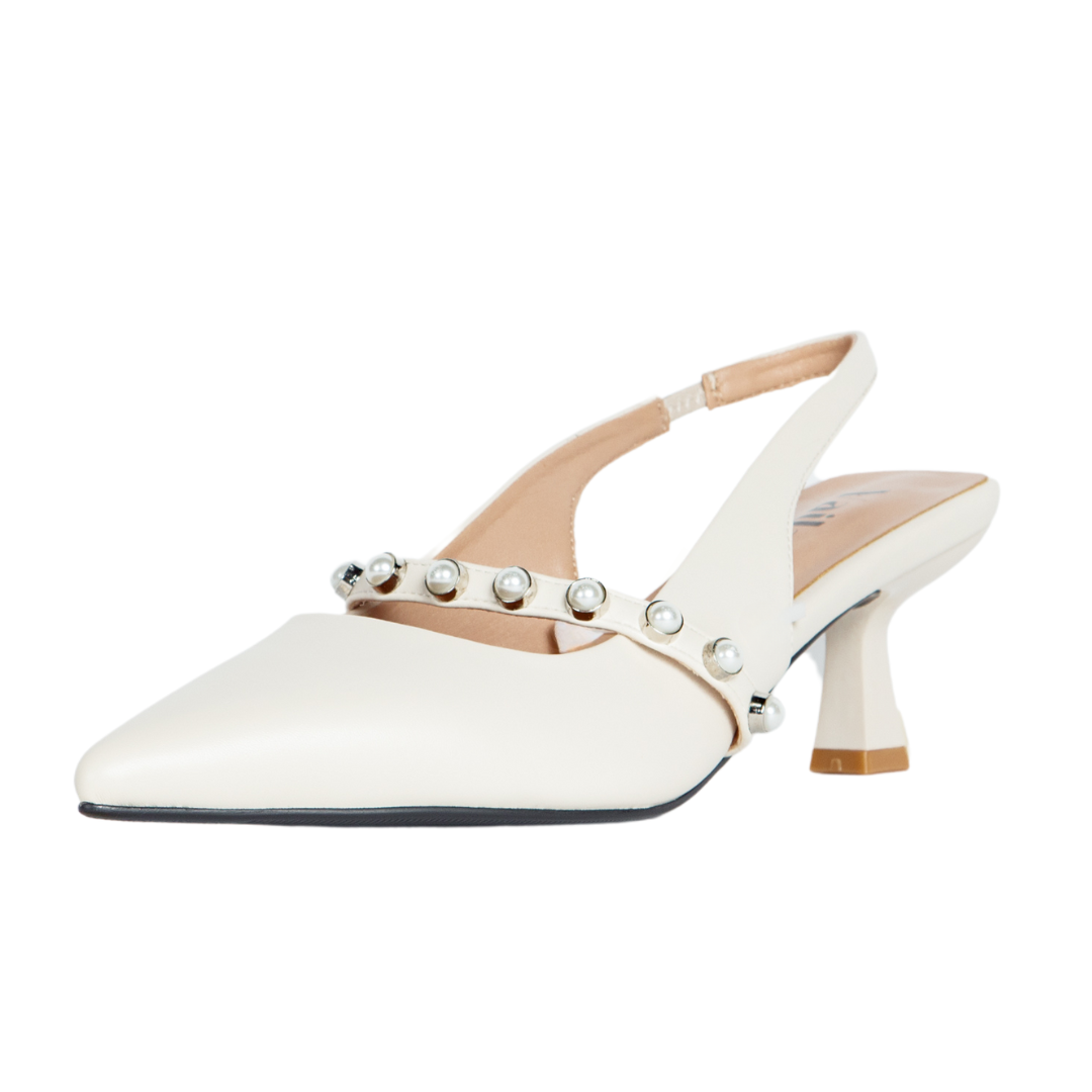 Sophia Slingback Pumps Ivory | Extended Sizing Only
