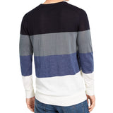 DKNY Men's Colorblocked Henley Sweater Navy Size Small